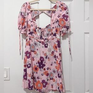 For Love & Lemons Pink Floral Mini Dress